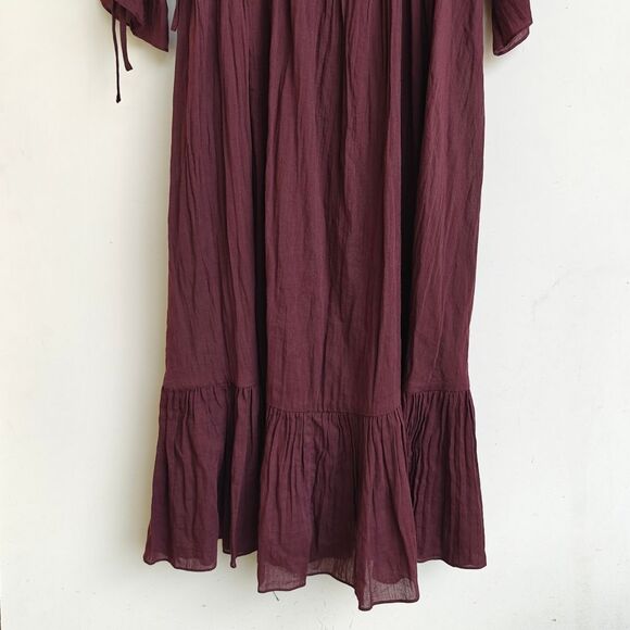 Loup Charmant Purple Flowy Dress Size Small Deep V Front Open Back - Picture 7 of 14